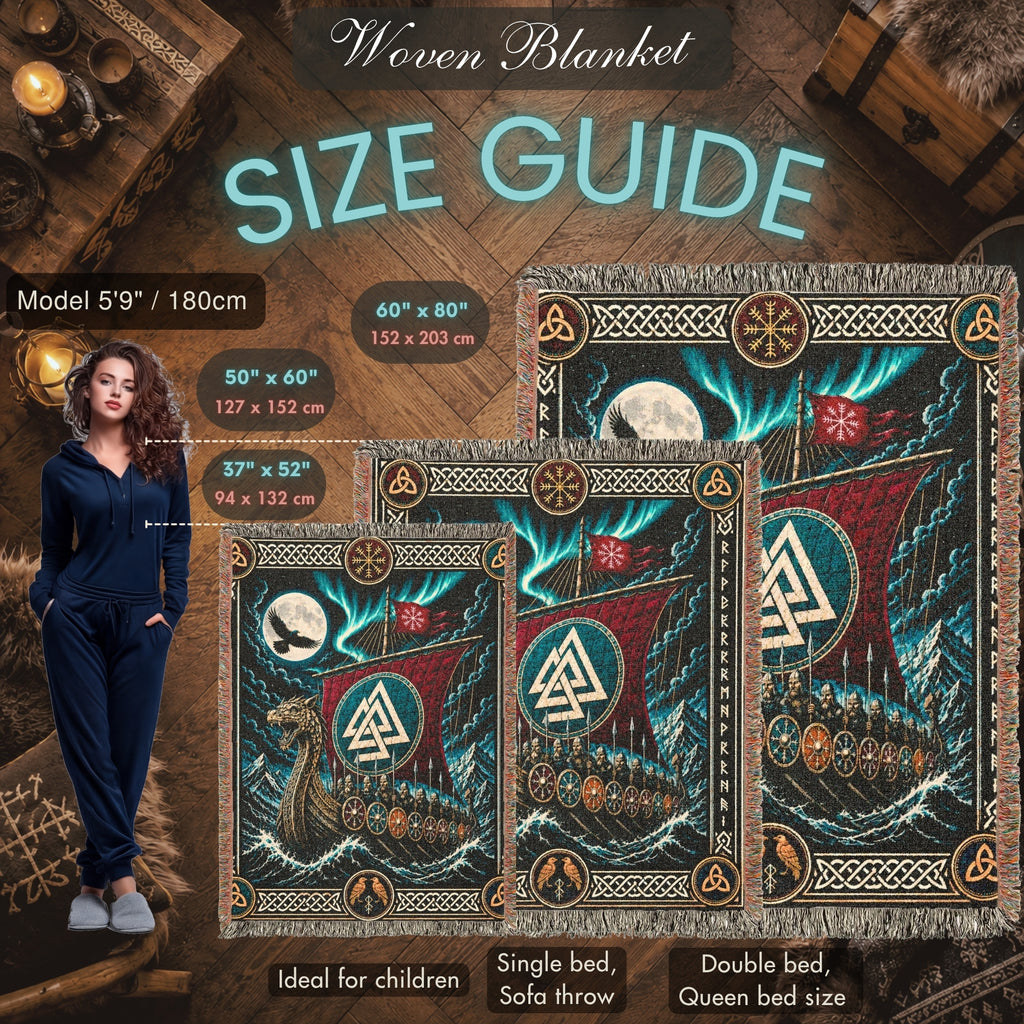 Viking Longship Woven Blanket