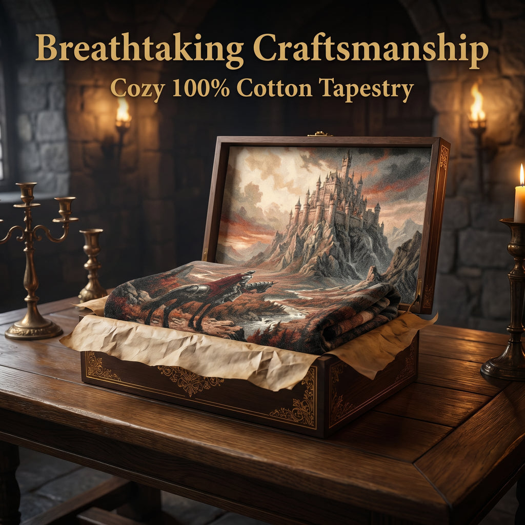 Medieval Castle Knight Woven Blanket