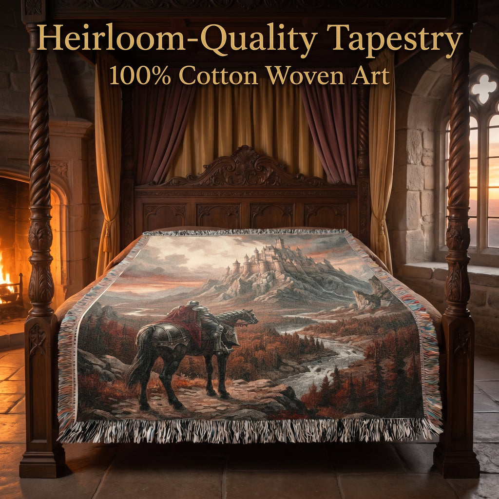 Medieval Castle Knight Woven Blanket