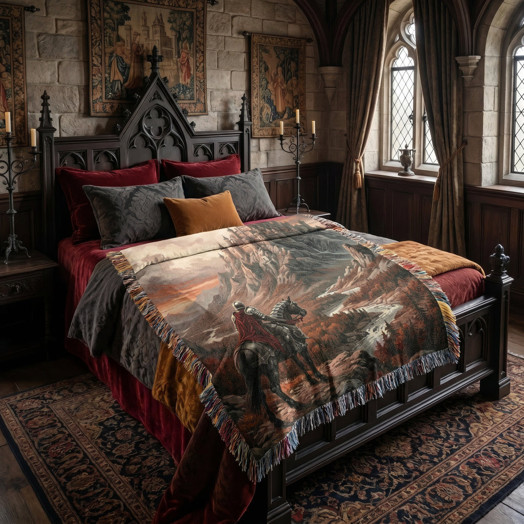 Medieval Castle Knight Woven Blanket