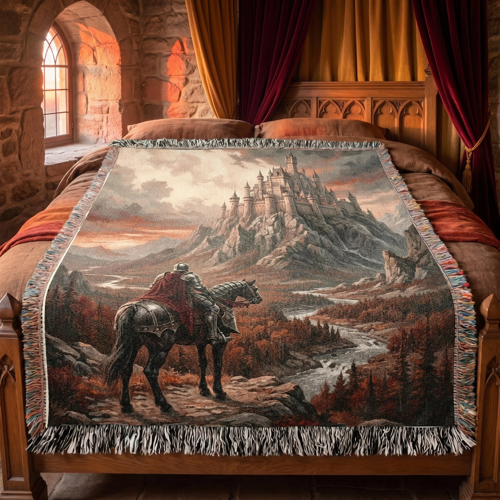 Medieval Castle Knight Woven Blanket