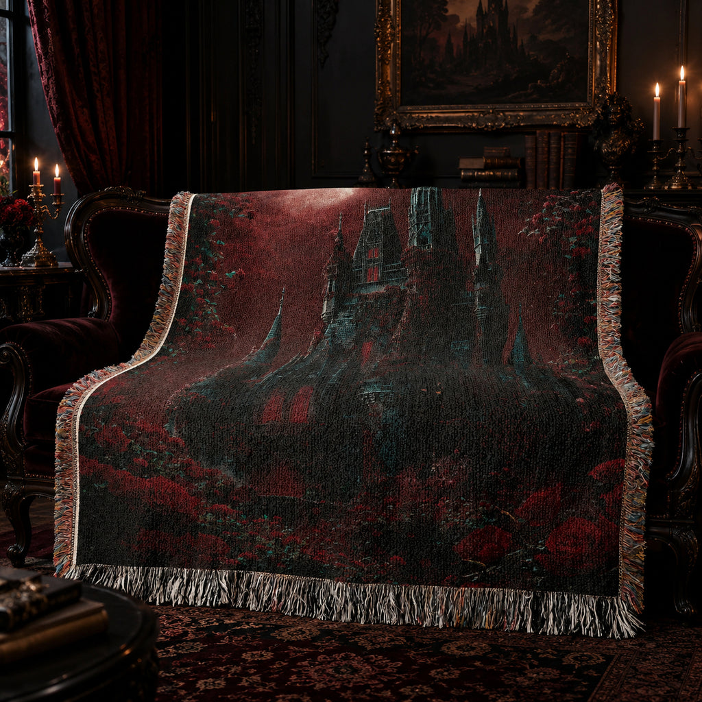 Vampire Castle Gothic Woven Blanket
