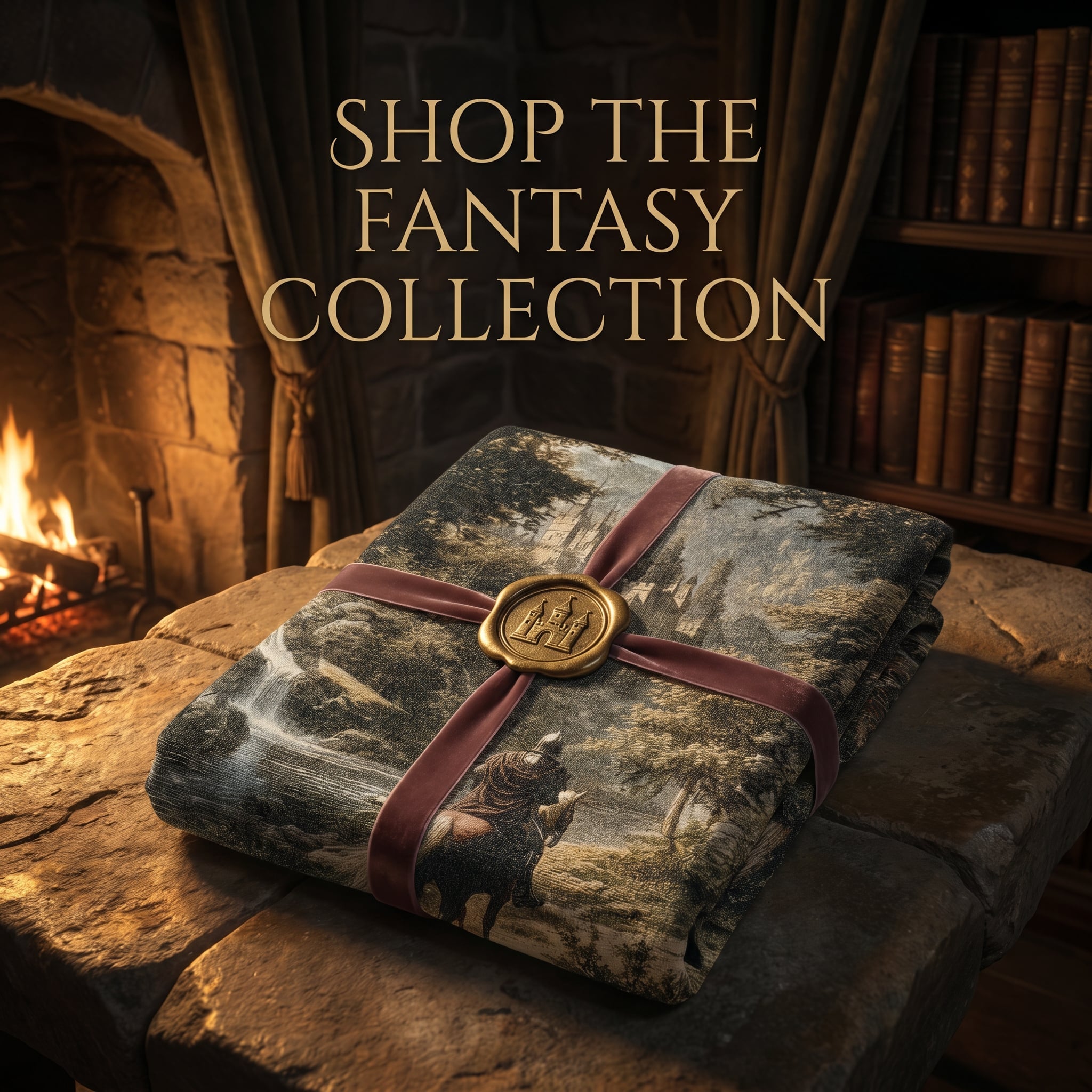 Medieval Forest Rider Woven Blanket