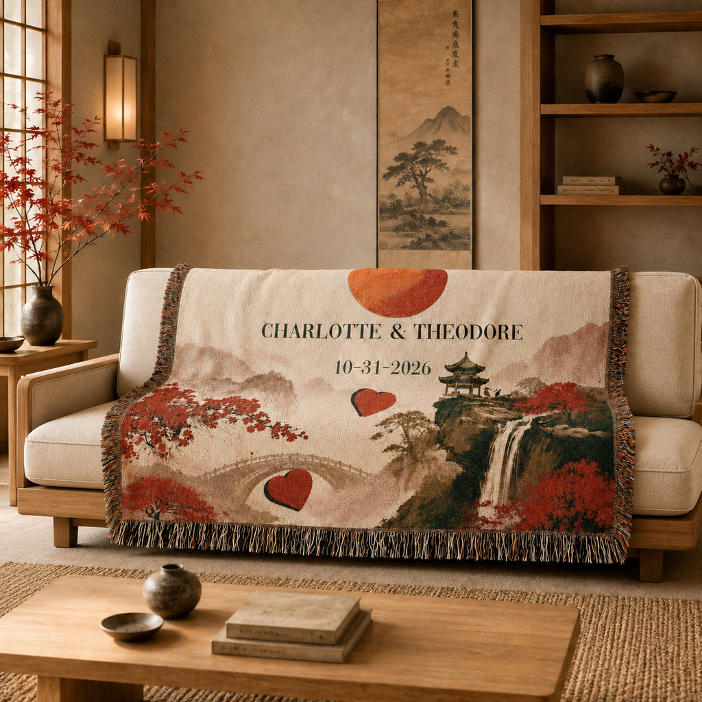 Personalized Wedding Date Woven Blanket