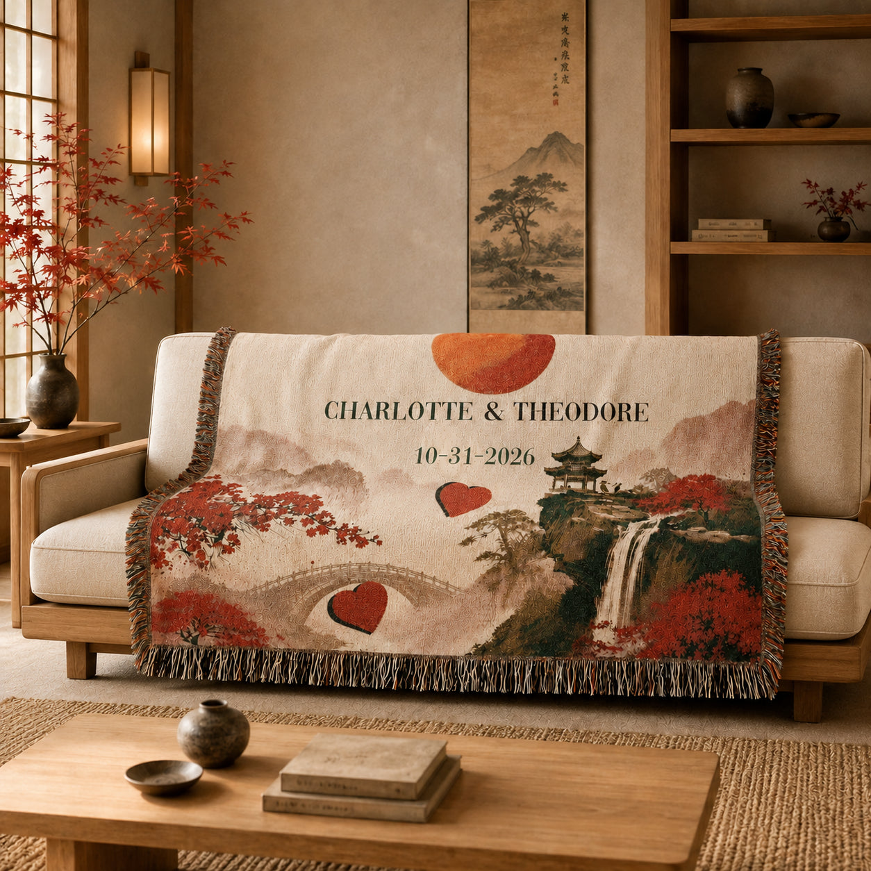 Personalized Wedding Date Woven Blanket