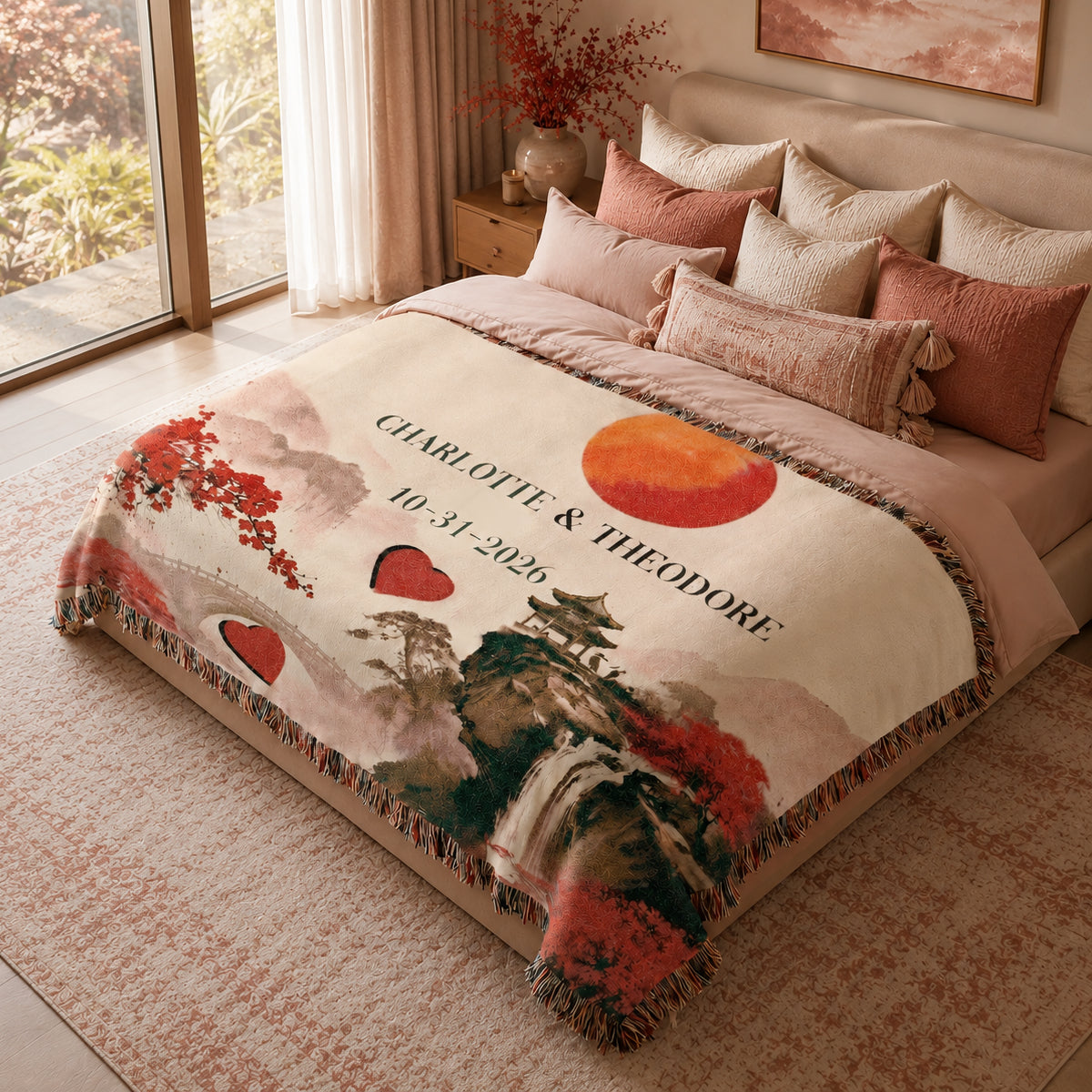 Personalized Wedding Date Woven Blanket