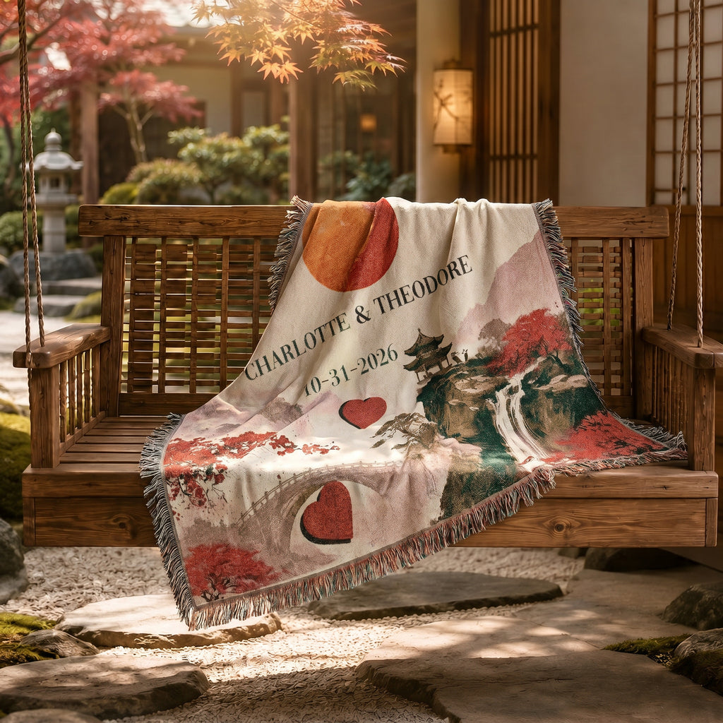 Personalized Wedding Date Woven Blanket