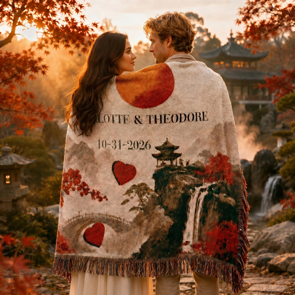 Personalized Wedding Date Woven Blanket