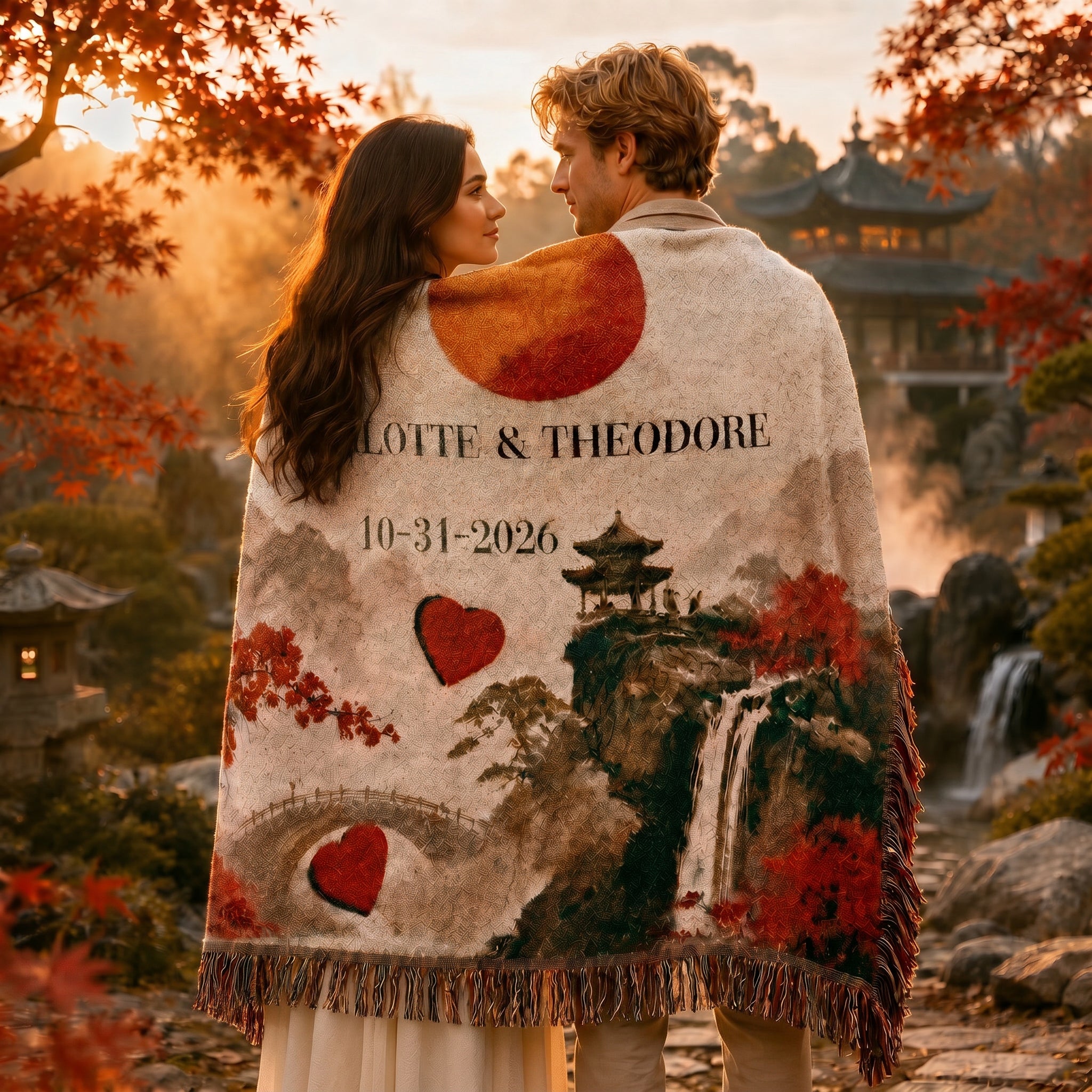 Personalized Wedding Date Woven Blanket