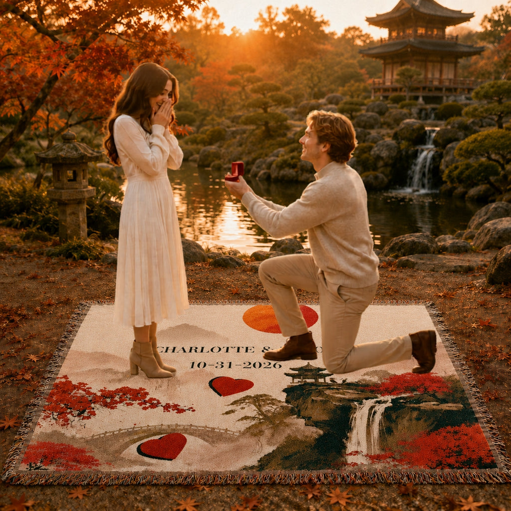Personalized Wedding Date Woven Blanket
