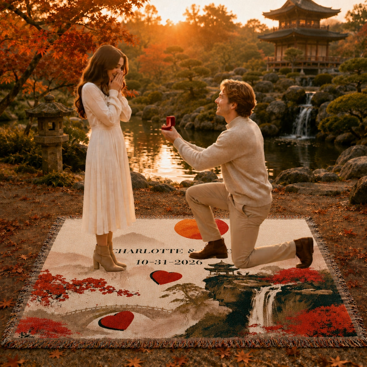Personalized Wedding Date Woven Blanket