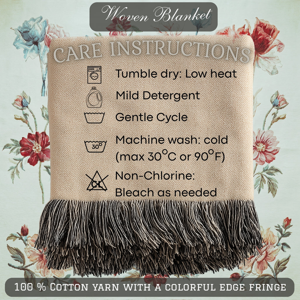 Personalized Grandma Floral Woven Blanket