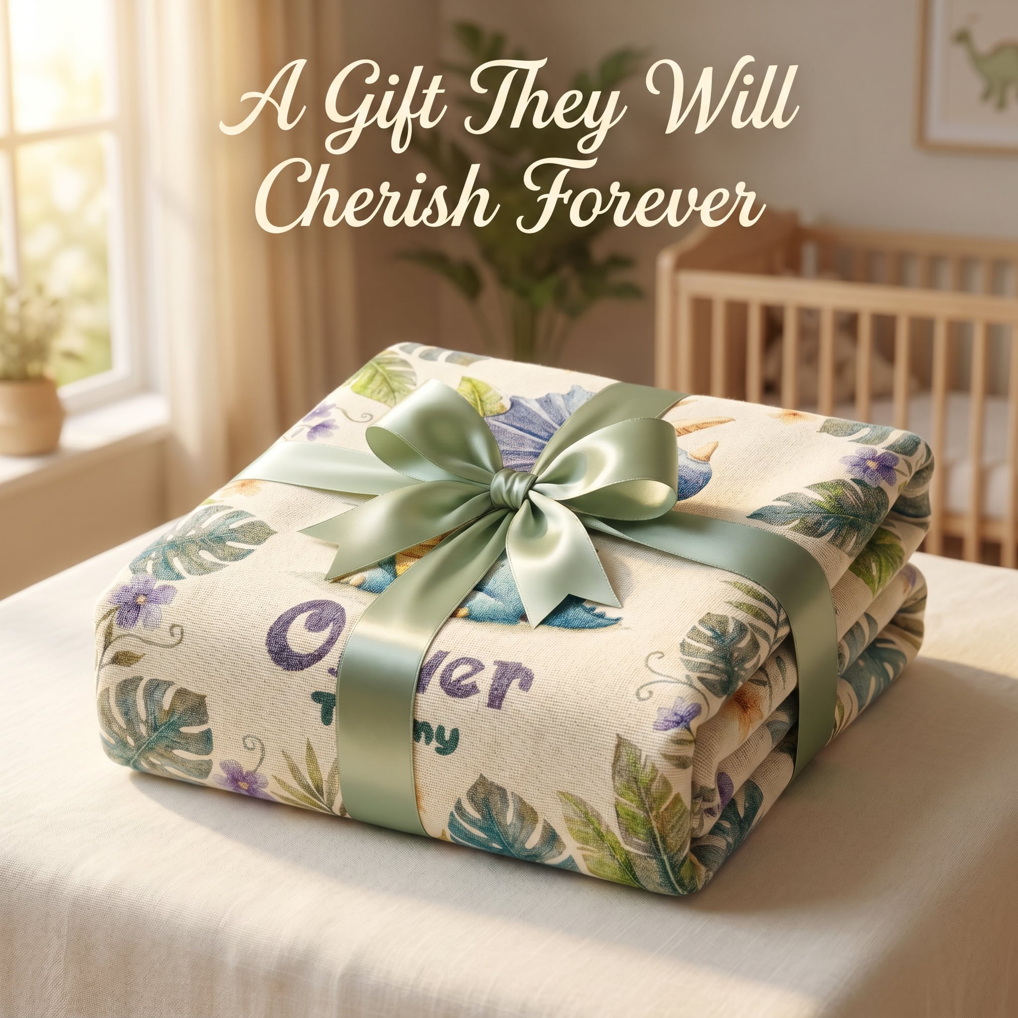 Personalized Dinosaur Name Woven Blanket