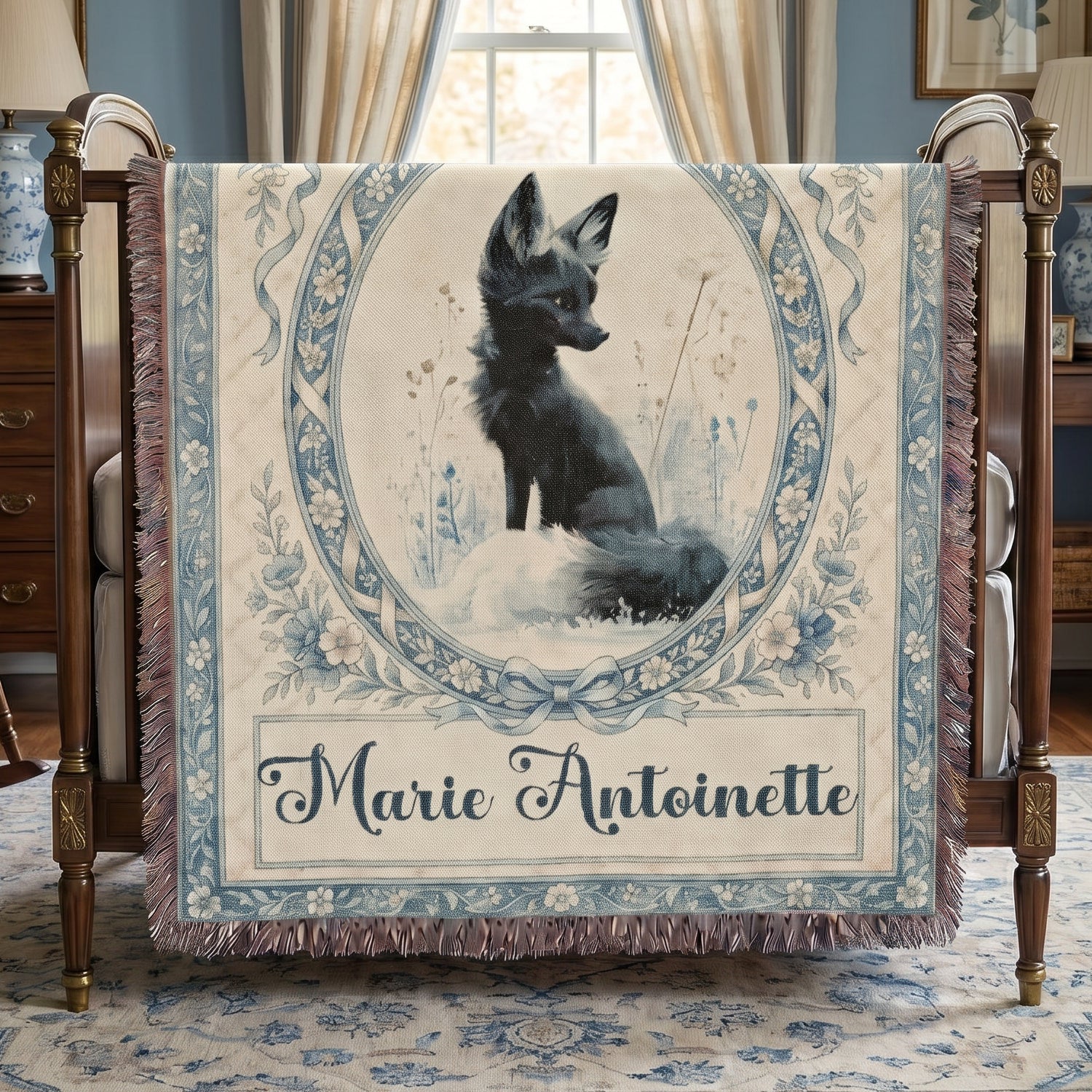 Personalized Fox Baby Woven Blanket