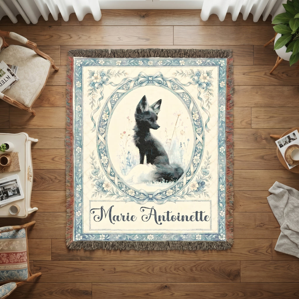 Personalized Fox Baby Woven Blanket