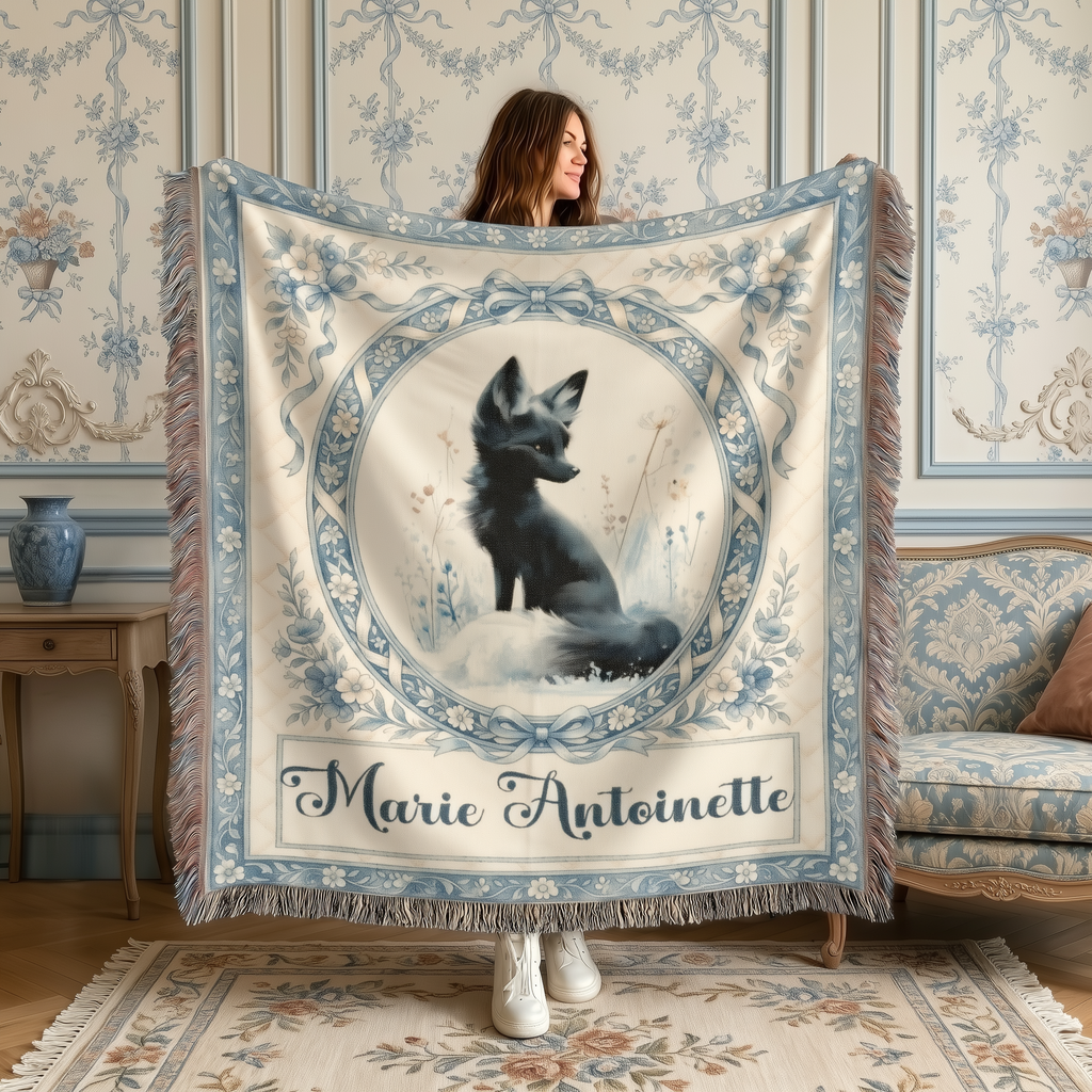 Personalized Fox Baby Woven Blanket