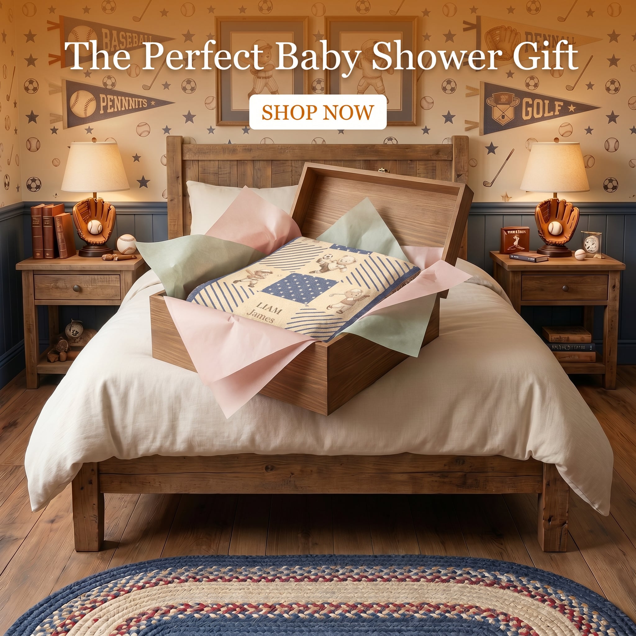 Personalized Teddy Bear Patchwork Baby Blanket