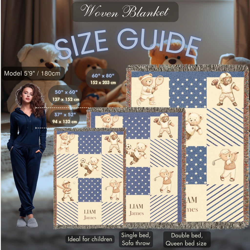 Personalized Teddy Bear Patchwork Baby Blanket
