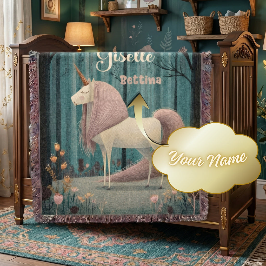 Personalized Unicorn Baby Blanket