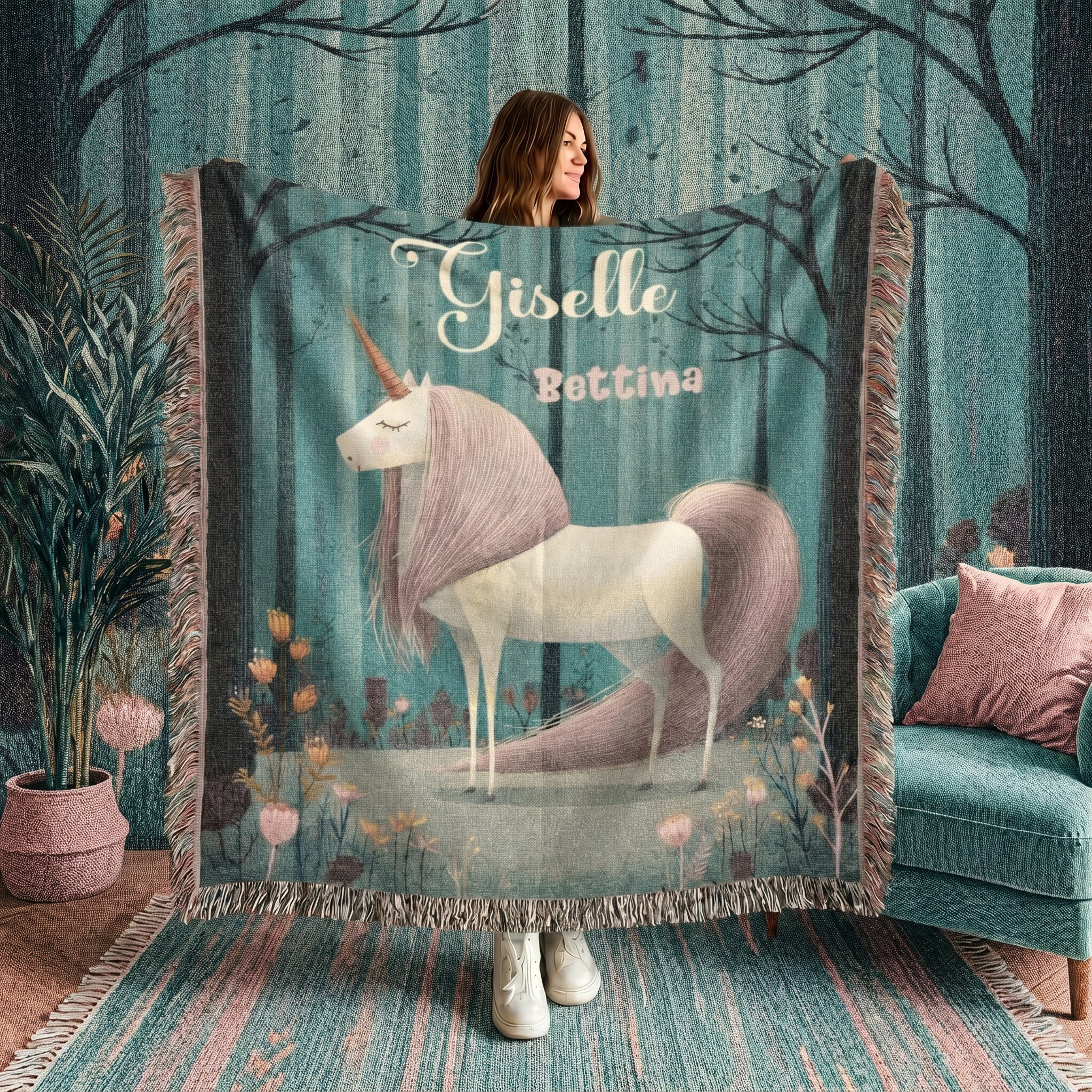 Personalized Unicorn Baby Blanket