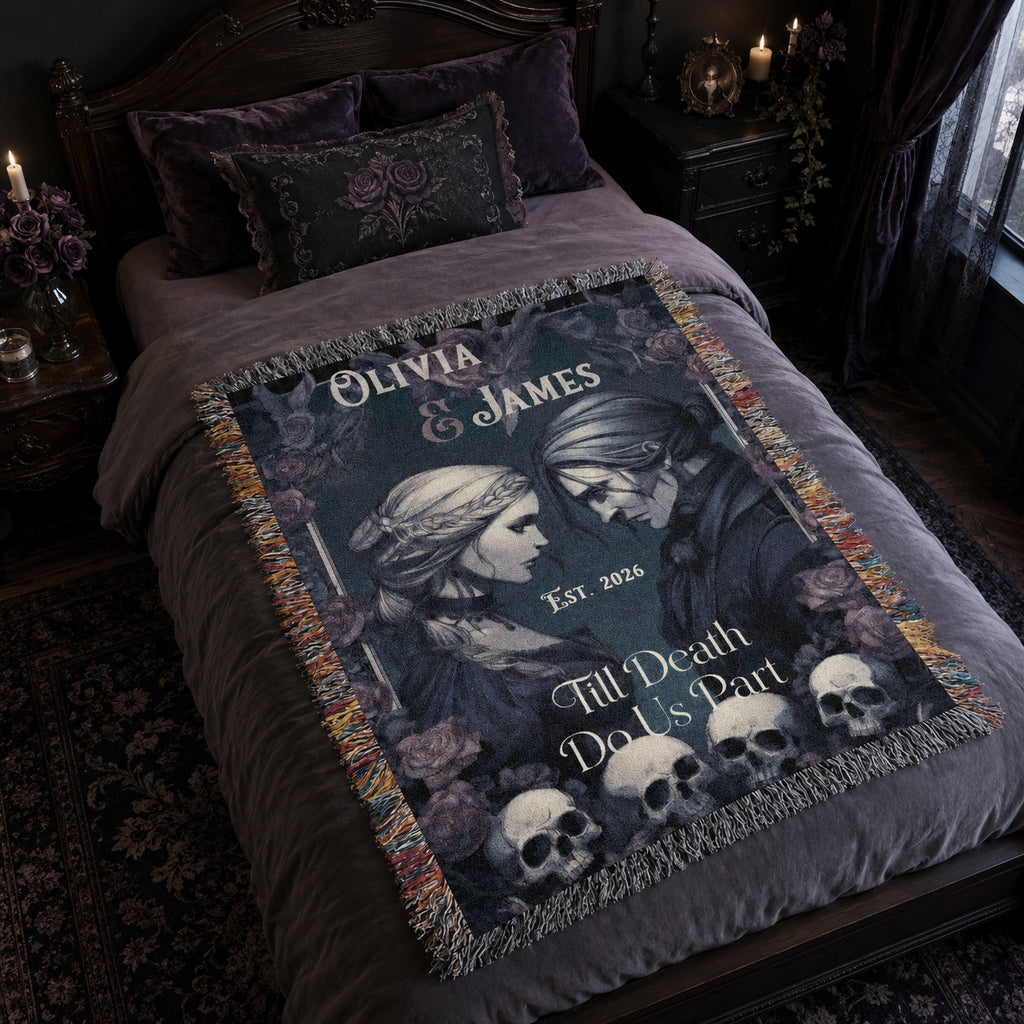 Personalized Gothic Wedding Blanket