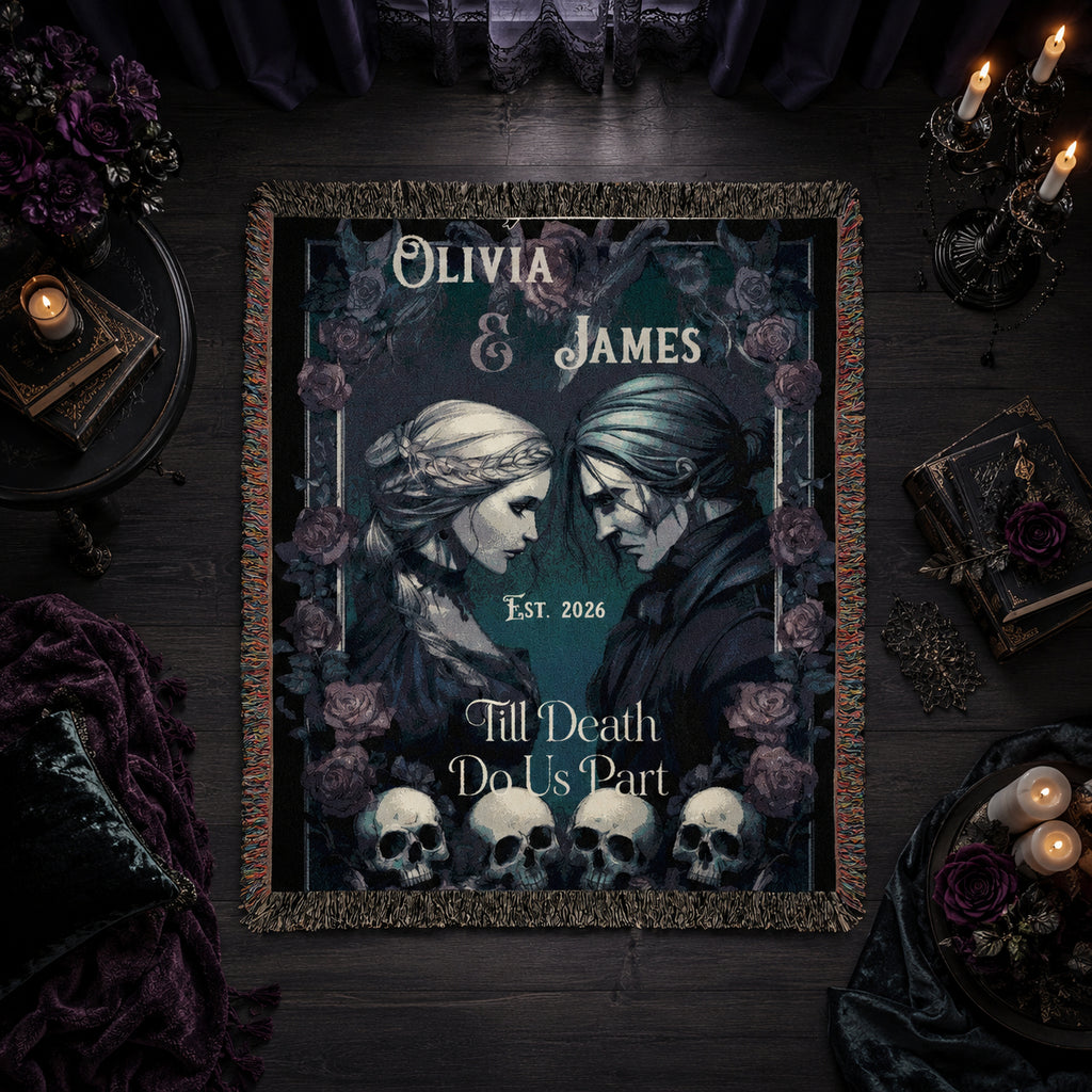 Personalized Gothic Wedding Blanket