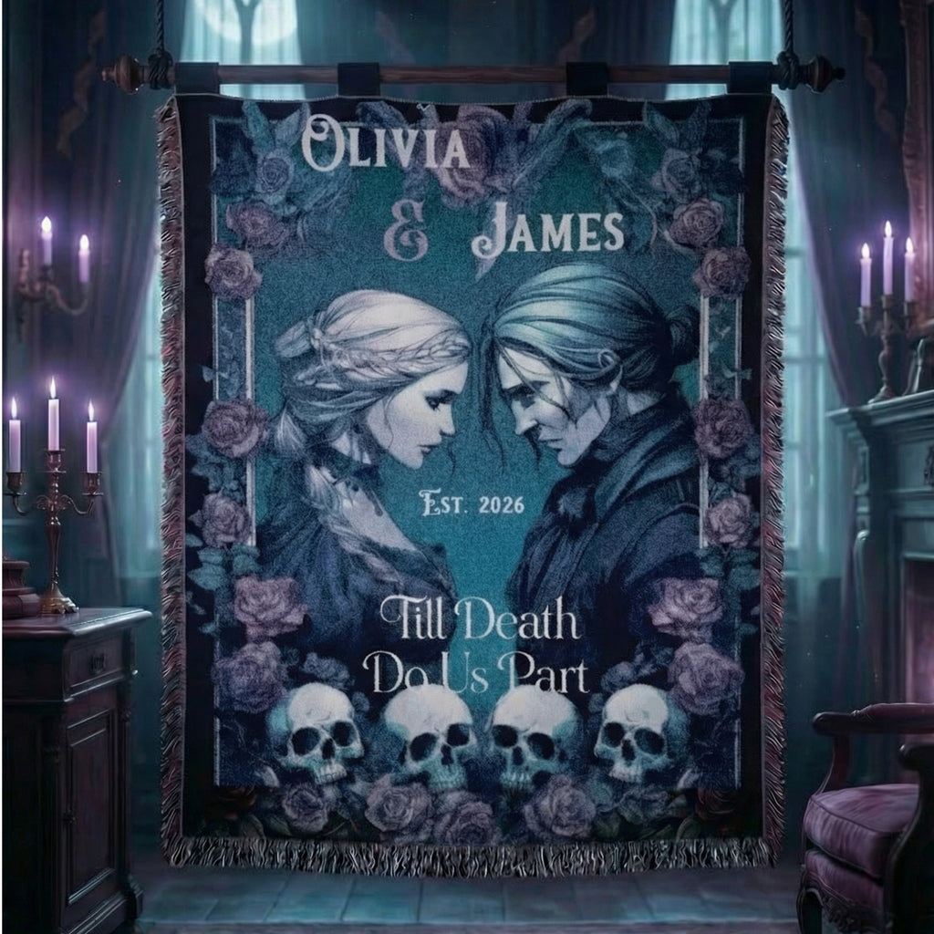 Personalized Gothic Wedding Blanket