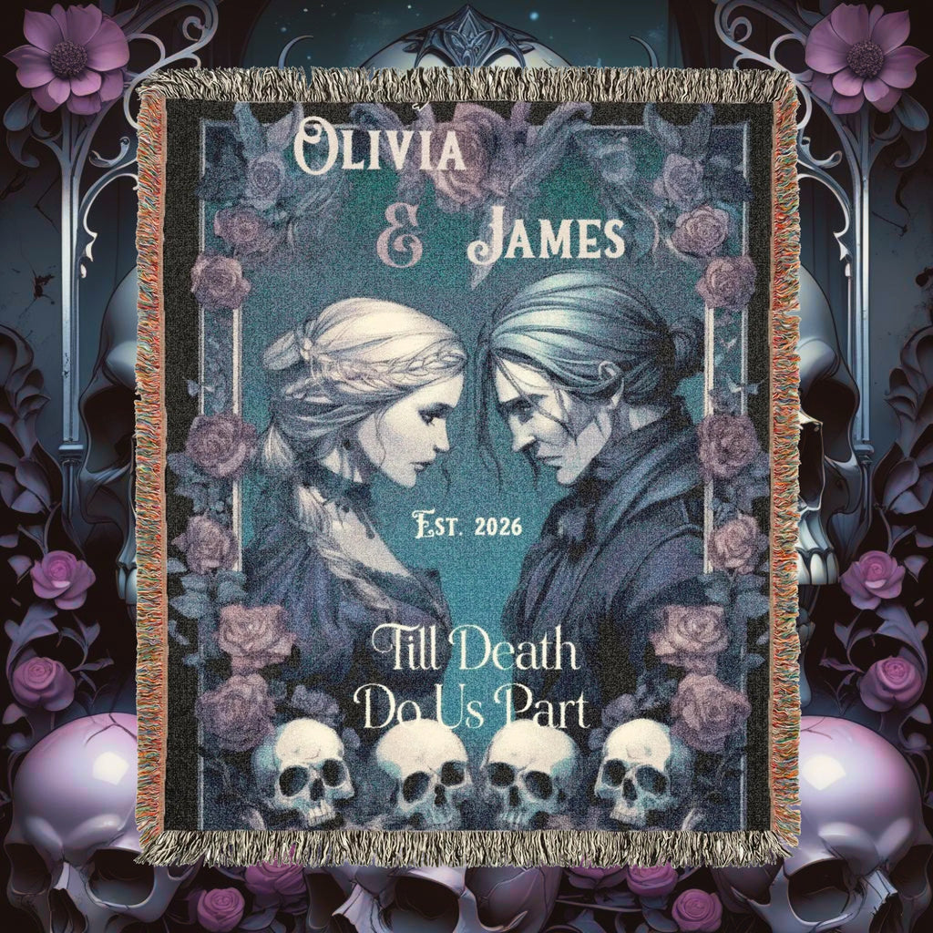 Personalized Gothic Wedding Blanket