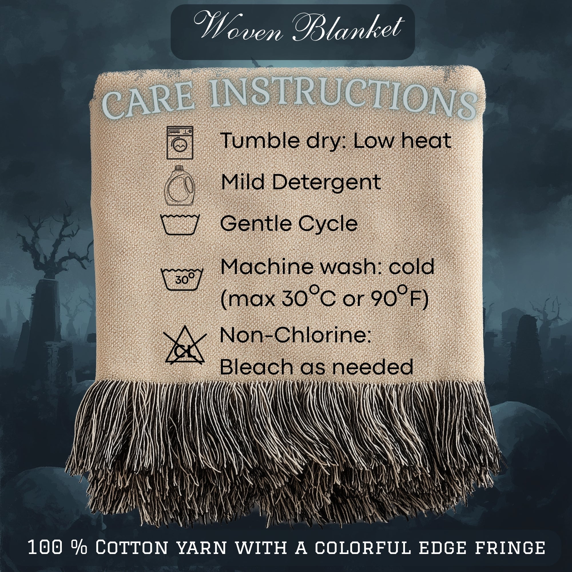 Personalized Gothic Couple Woven Blanket
