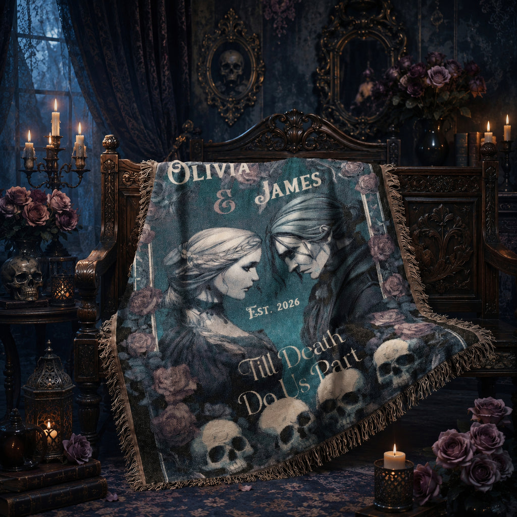 Personalized Gothic Wedding Blanket