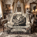 Personalized Skeleton Couple Wedding Woven Blanket