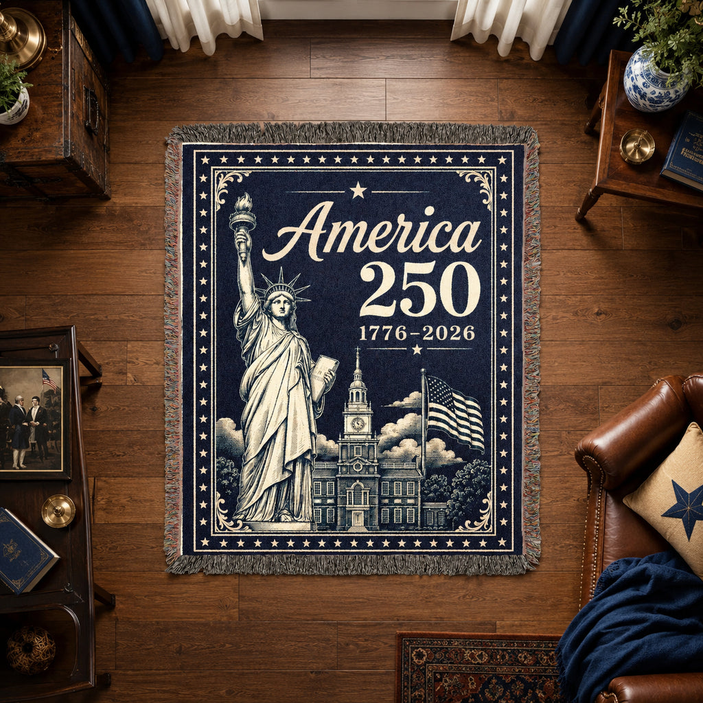USA 250th Anniversary Woven Blanket – America 250 Patriotic Throw