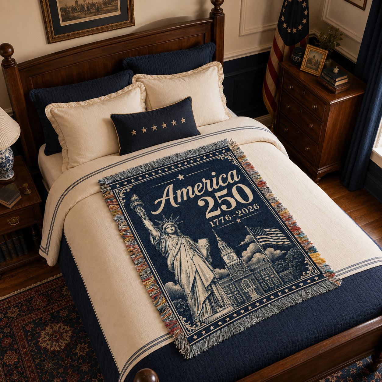 USA 250th Anniversary Woven Blanket – America 250 Patriotic Throw