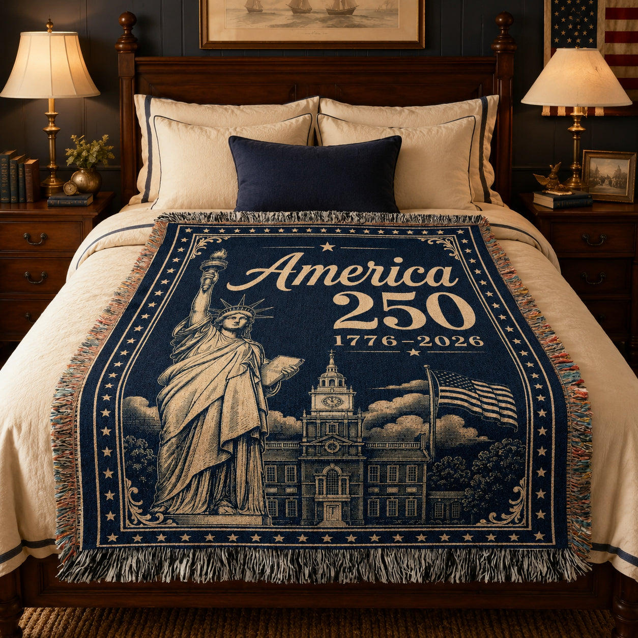 USA 250th Anniversary Woven Blanket – America 250 Patriotic Throw