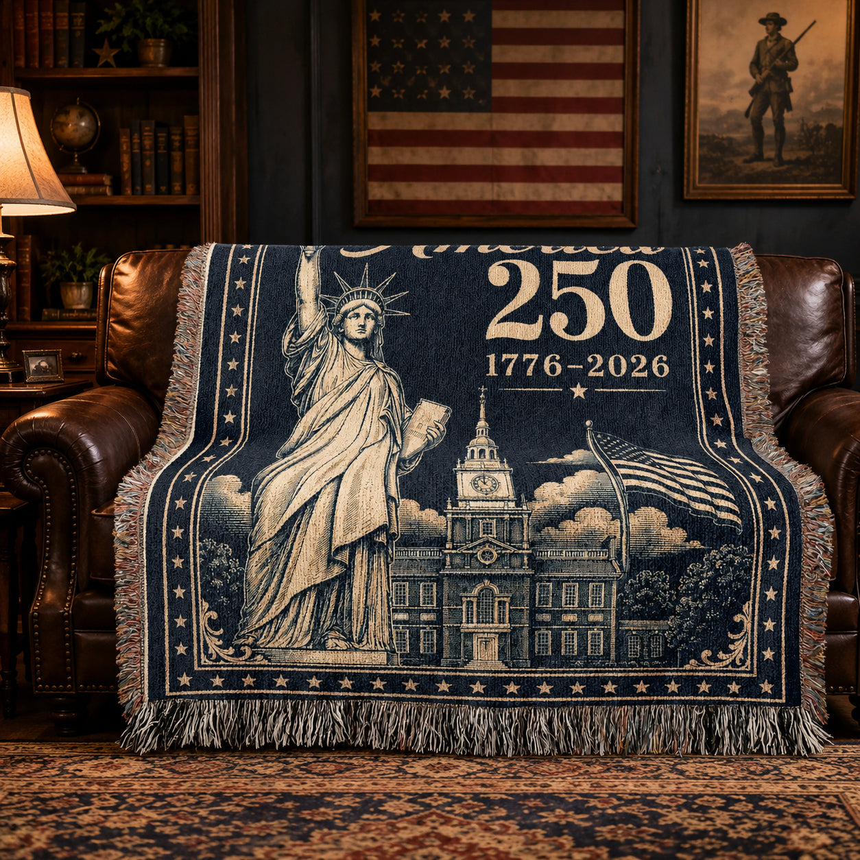 USA 250th Anniversary Woven Blanket – America 250 Patriotic Throw