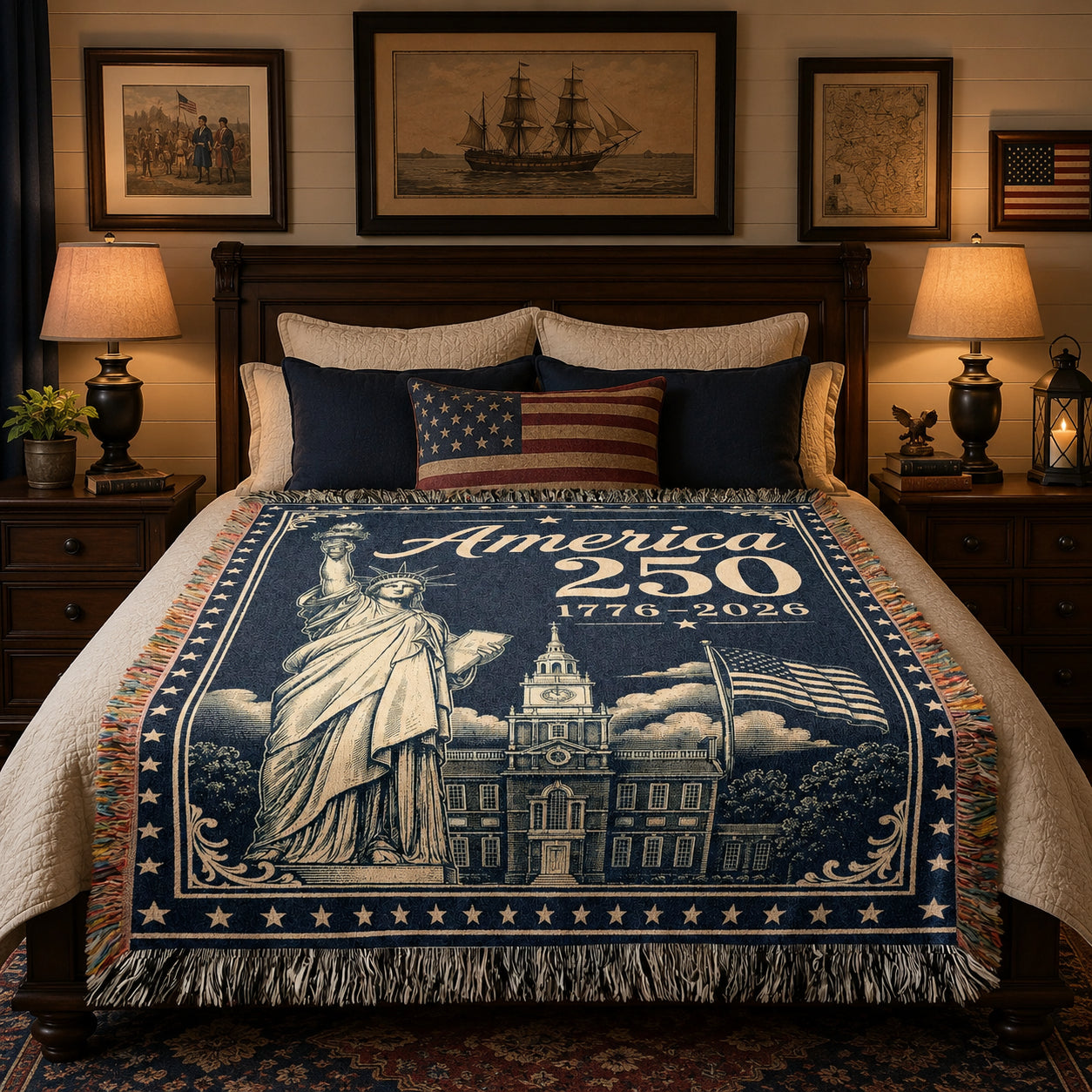 USA 250th Anniversary Woven Blanket – America 250 Patriotic Throw