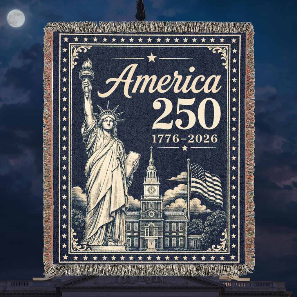 USA 250th Anniversary Woven Blanket – America 250 Patriotic Throw