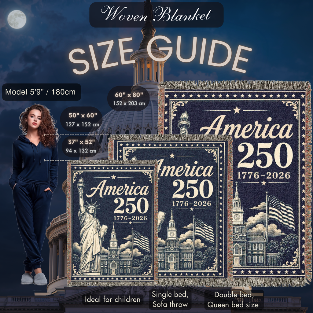 USA 250th Anniversary Woven Blanket – America 250 Patriotic Throw