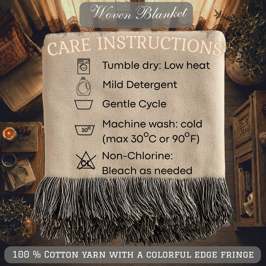 Aztec-Inspired Skeleton Warrior Woven Blanket – Ancient Sun Throw