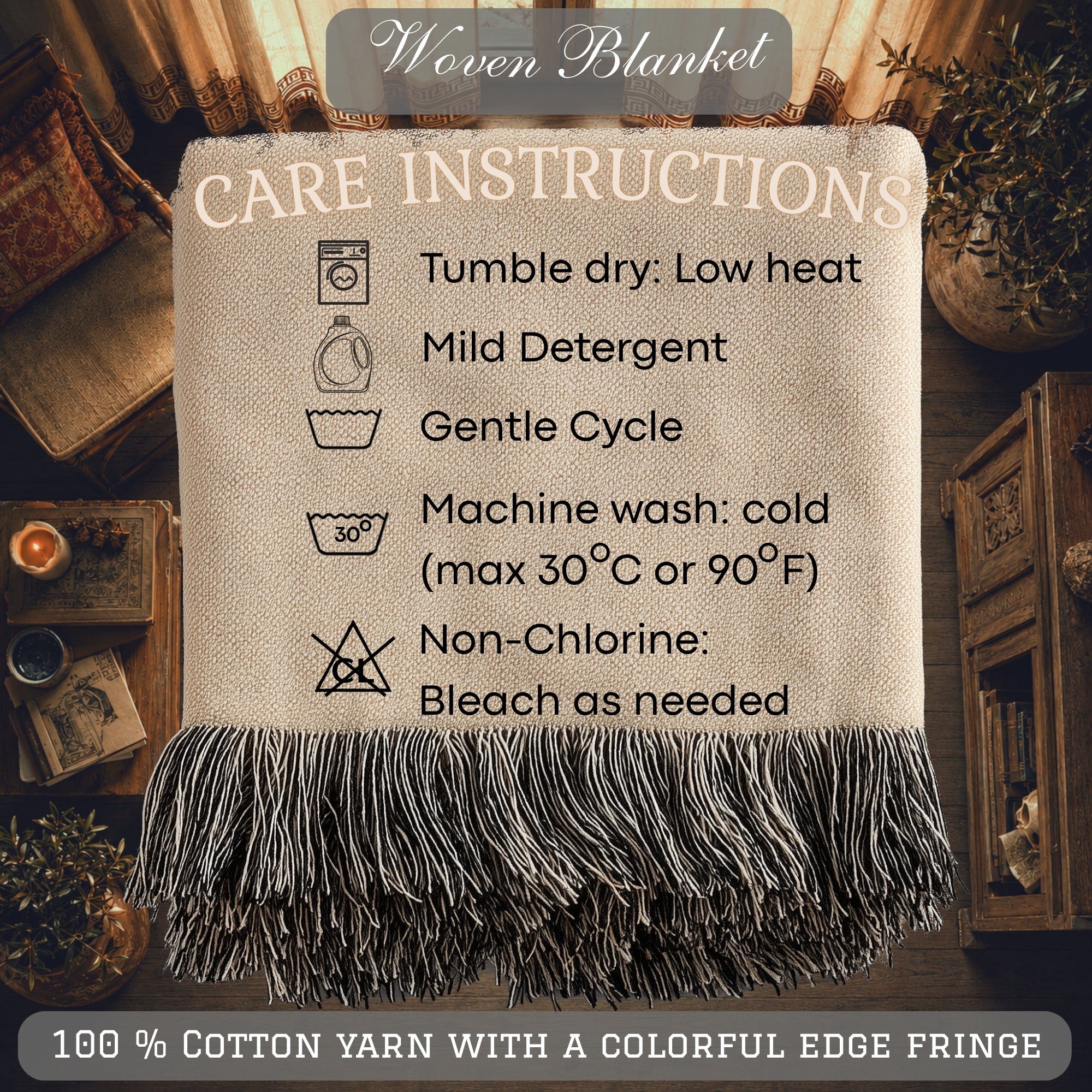 Aztec-Inspired Skeleton Warrior Woven Blanket – Ancient Sun Throw