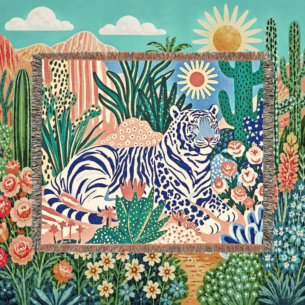 Boho Tiger Woven Blanket