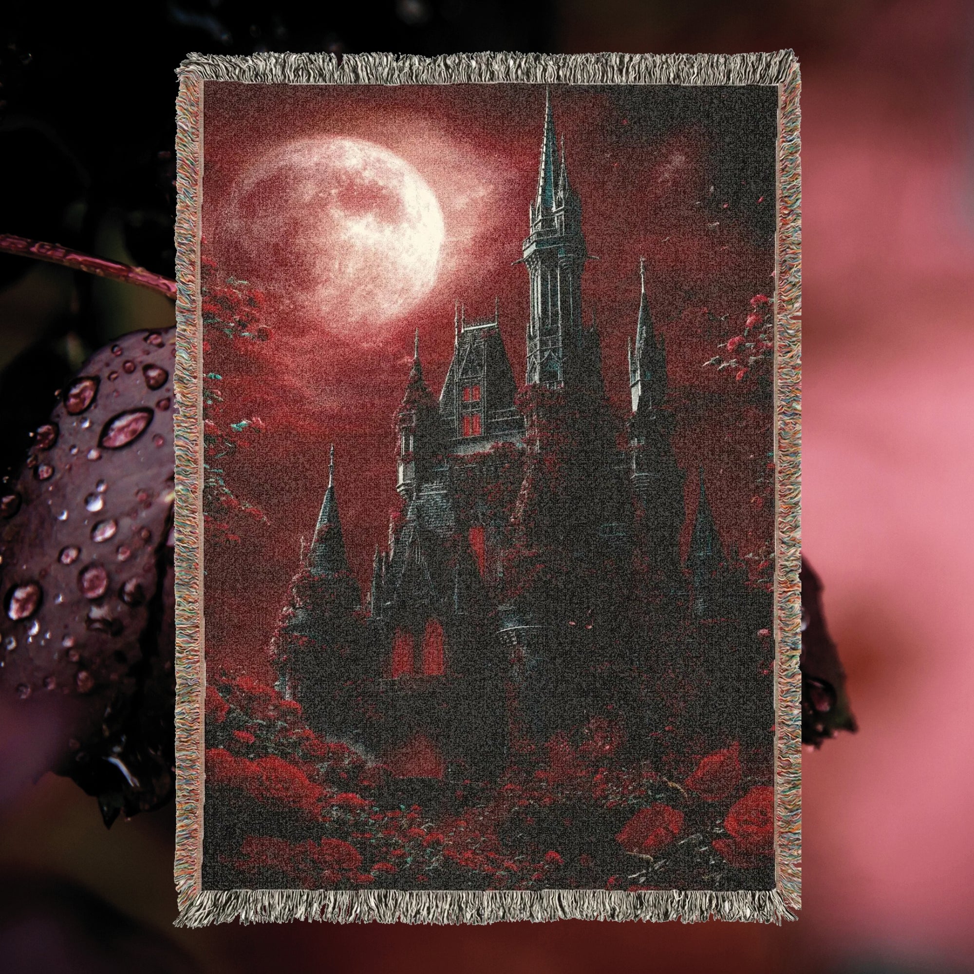 Vampire Castle Gothic Woven Blanket