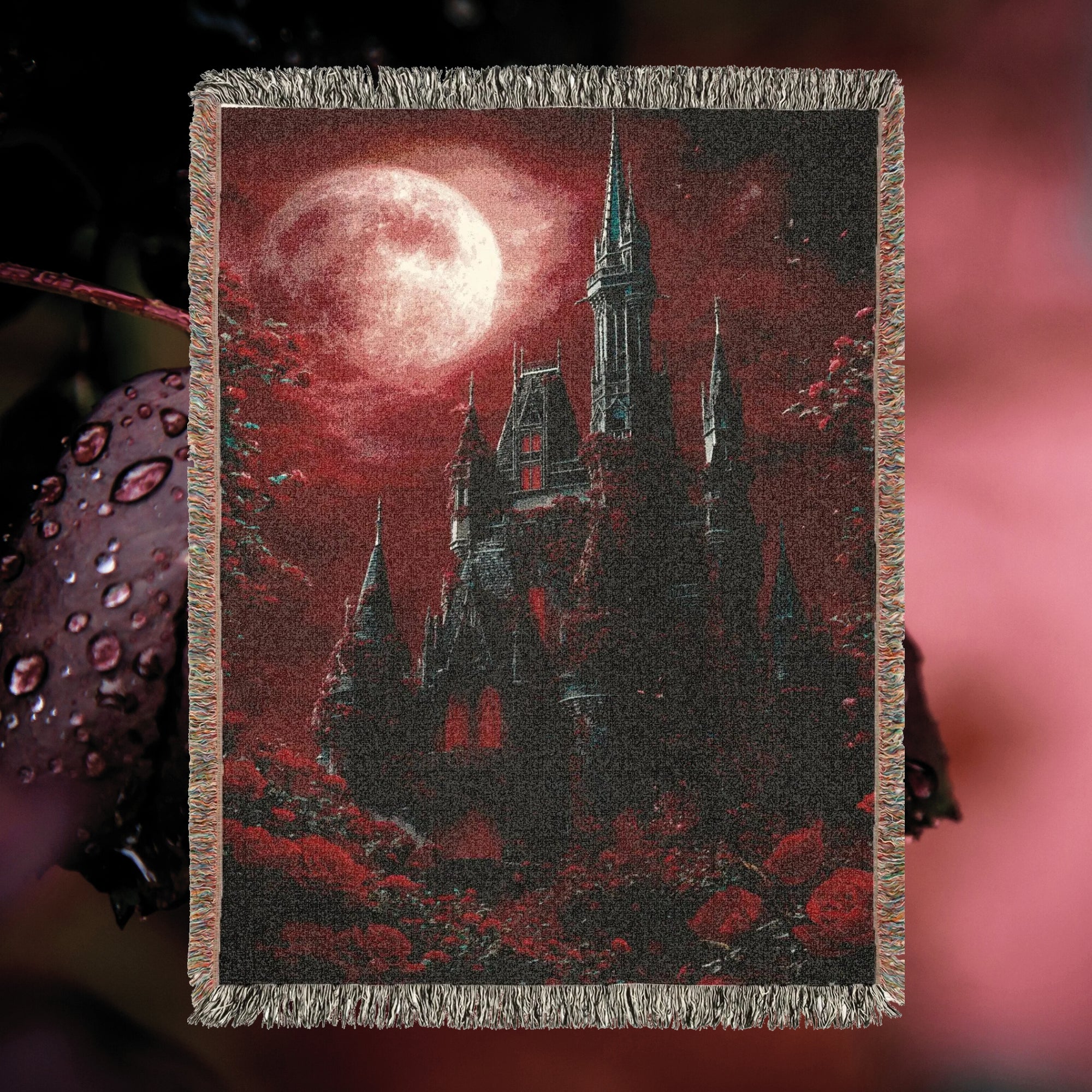 Vampire Castle Gothic Woven Blanket