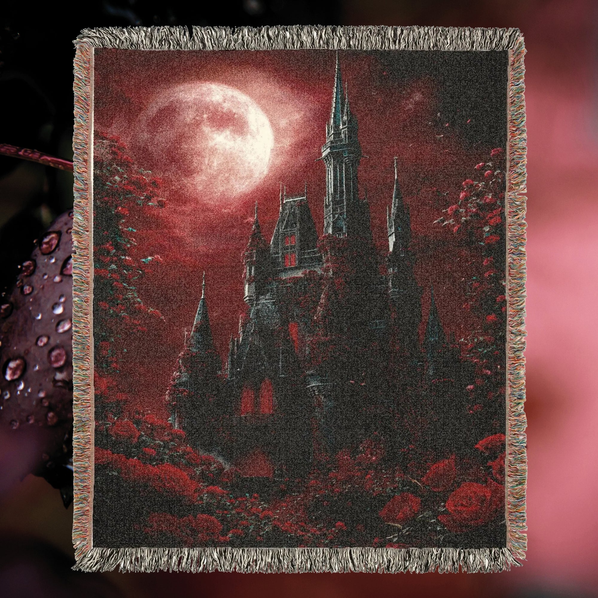 Vampire Castle Gothic Woven Blanket