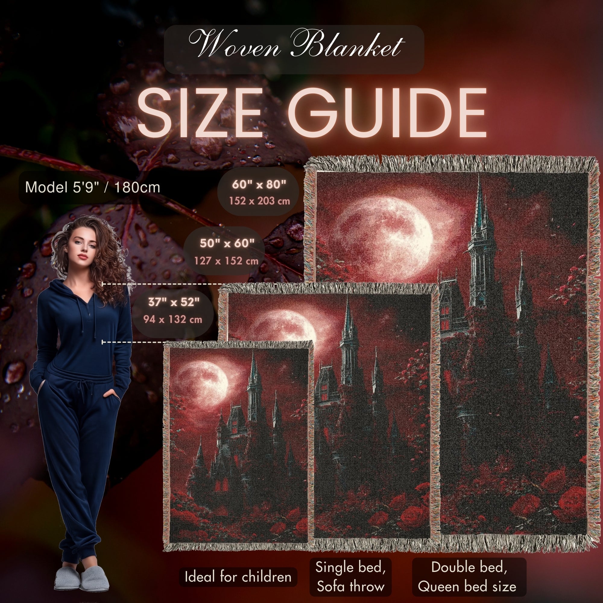 Vampire Castle Gothic Woven Blanket