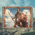 Ancient Greek Warrior Woven Blanket