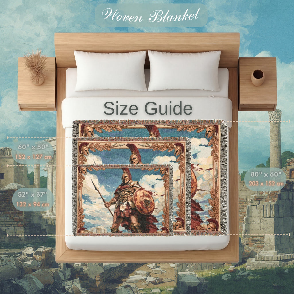 Ancient Greek Warrior Woven Blanket