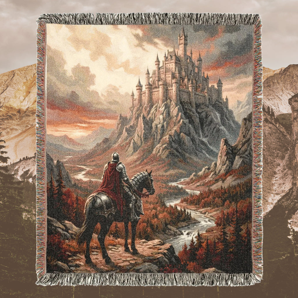 Medieval Castle Knight Woven Blanket