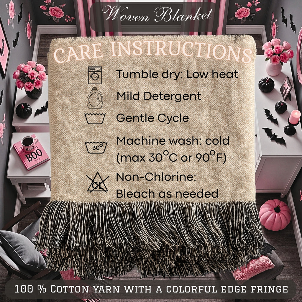 Halloween Cat Kids Woven Blanket – Cute Spooky Throw
