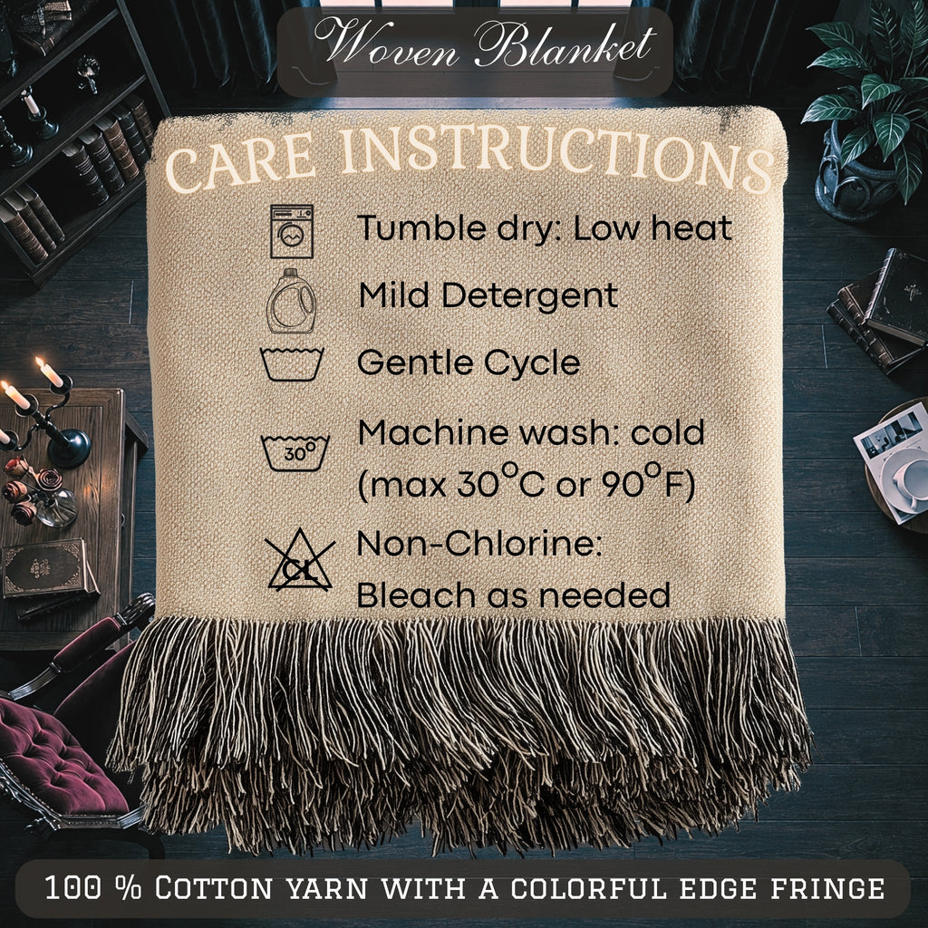 Vampire Castle Woven Blanket – Gothic Floral Throw